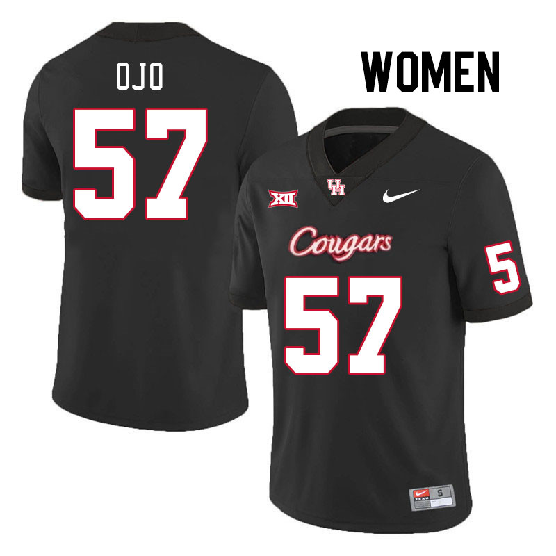 Women #57 Phillips Ojo Houston Cougars College Football Jerseys Stitched-Black